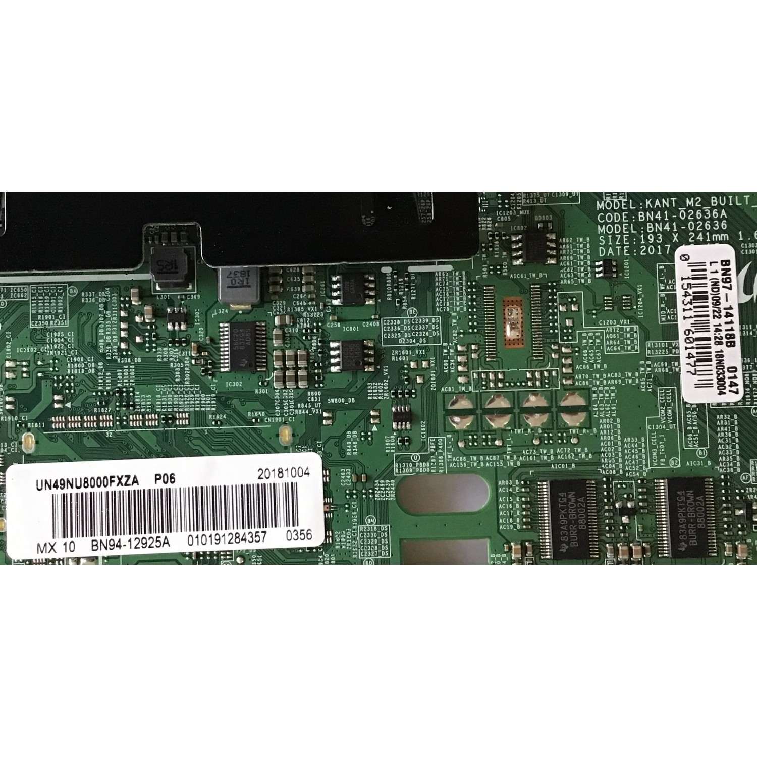 KIT DE TARJETAS PARA TV SAMSUNG / MAIN BN94-12925A / BN41-02636A / FUENTE BN44-00878C / L55E7R_NSM / PANEL CY-SN049HLLV5H / MODELO UN49NU8000FXZA FB02 - Imagen 3